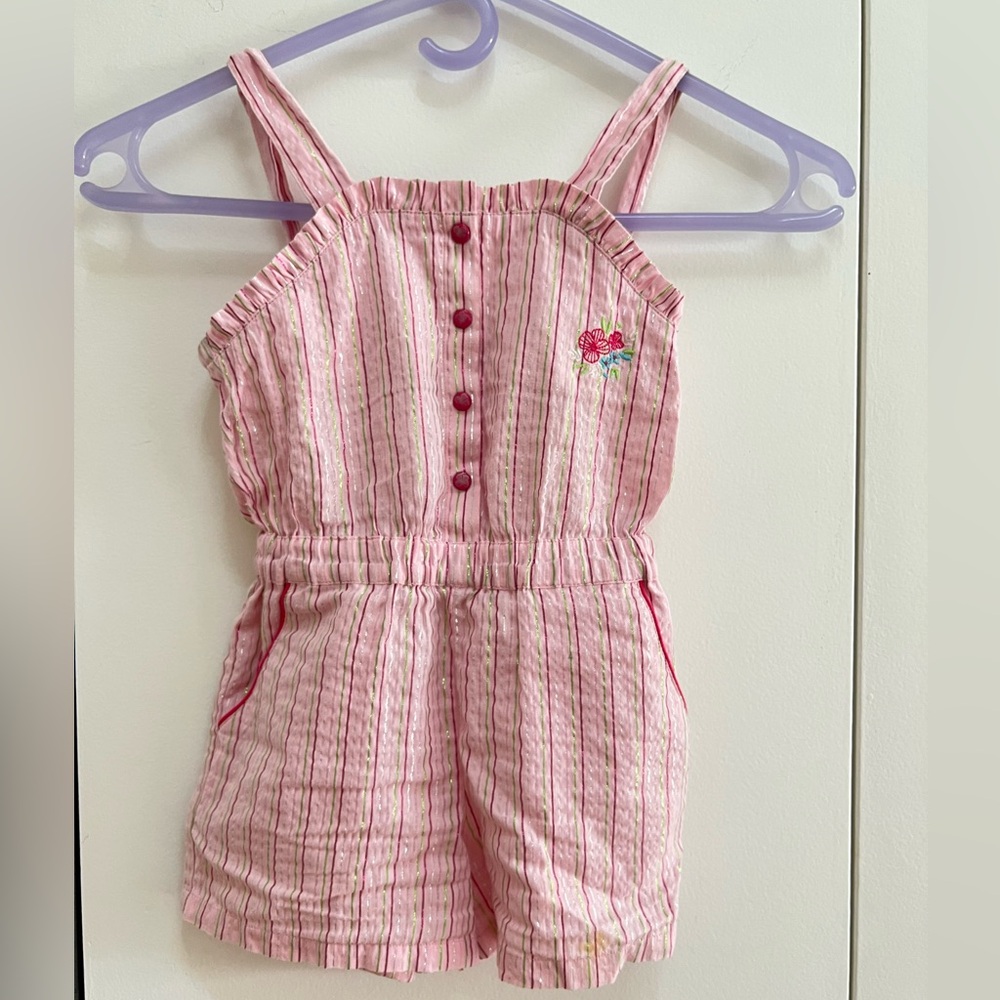 Sergent Major Girls Cotton Pink Romper